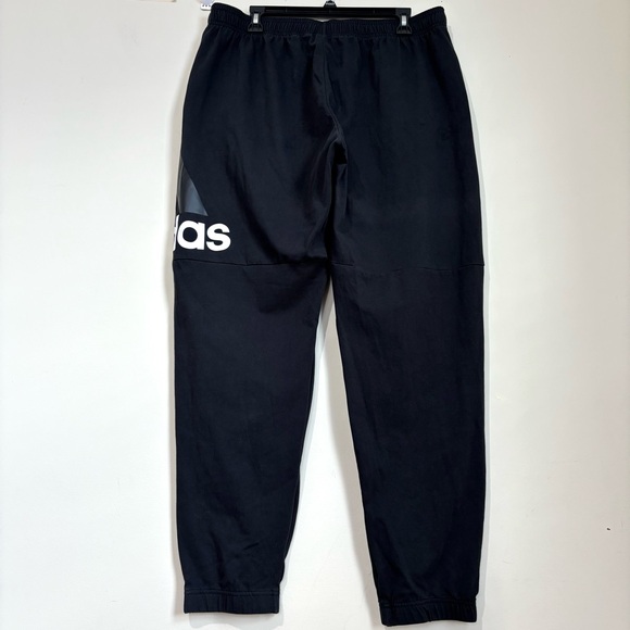 Adidas Performance Men's XL White Logo Black Pull on Slouchy Sweatpants Joggers - Picture 2 of 16